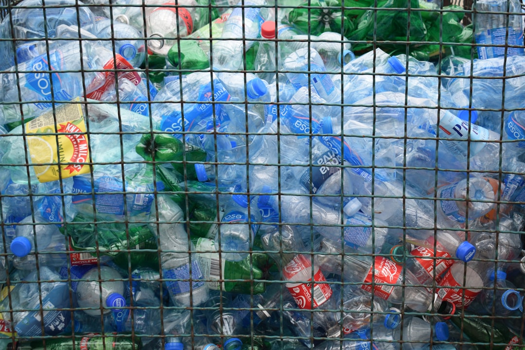 Plastic bottles are ready for recycling.