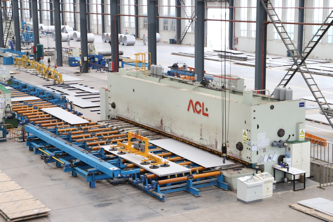 Industrial machinery in a large factory setting