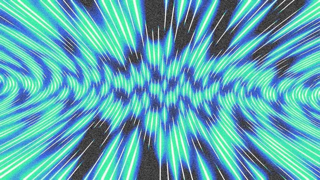 Abstract blue and green light streaks pattern
