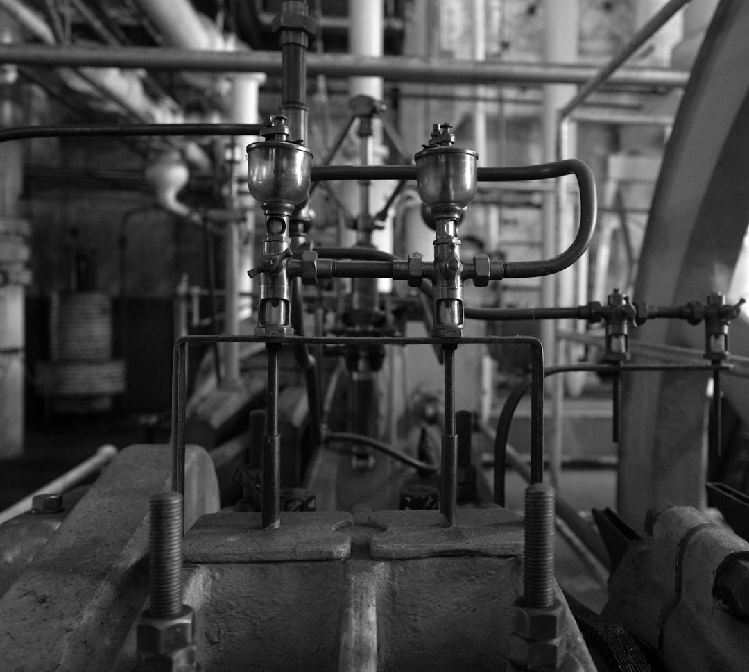 Industrial machinery with pipes and valves