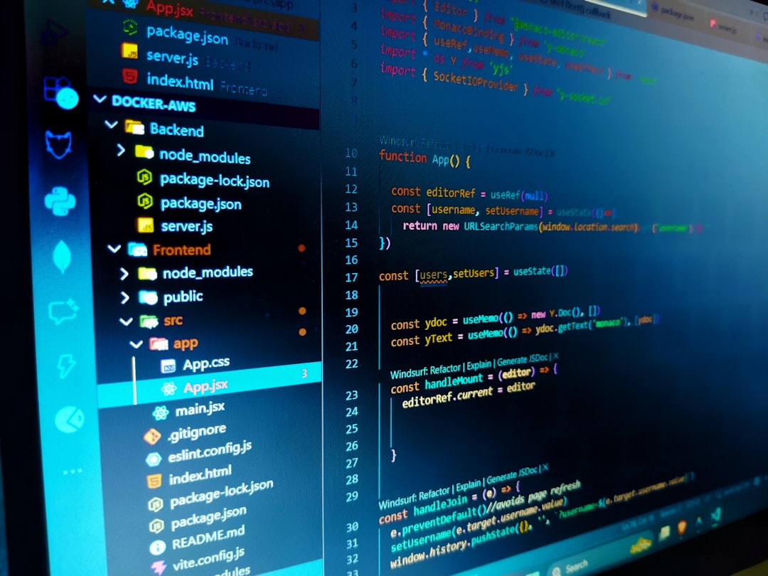 Computer screen displaying lines of code